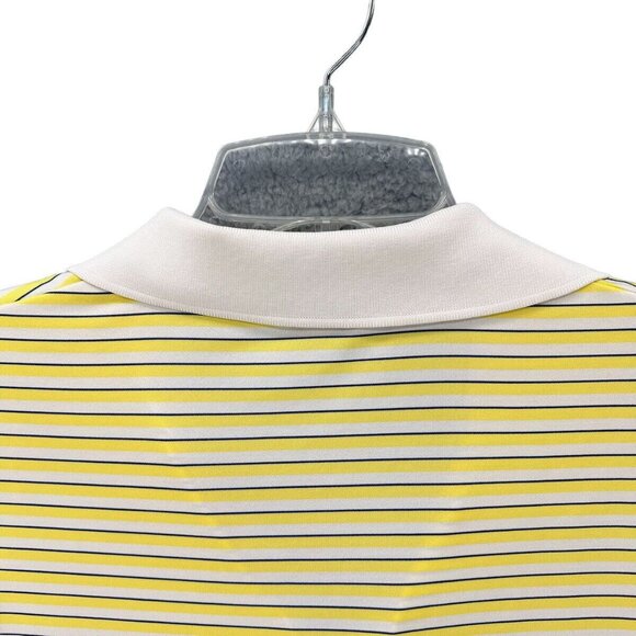 Adidas Mens Golf Polo Size XL Yellow Stripe Brookside Country Club Tournament - Picture 8 of 11
